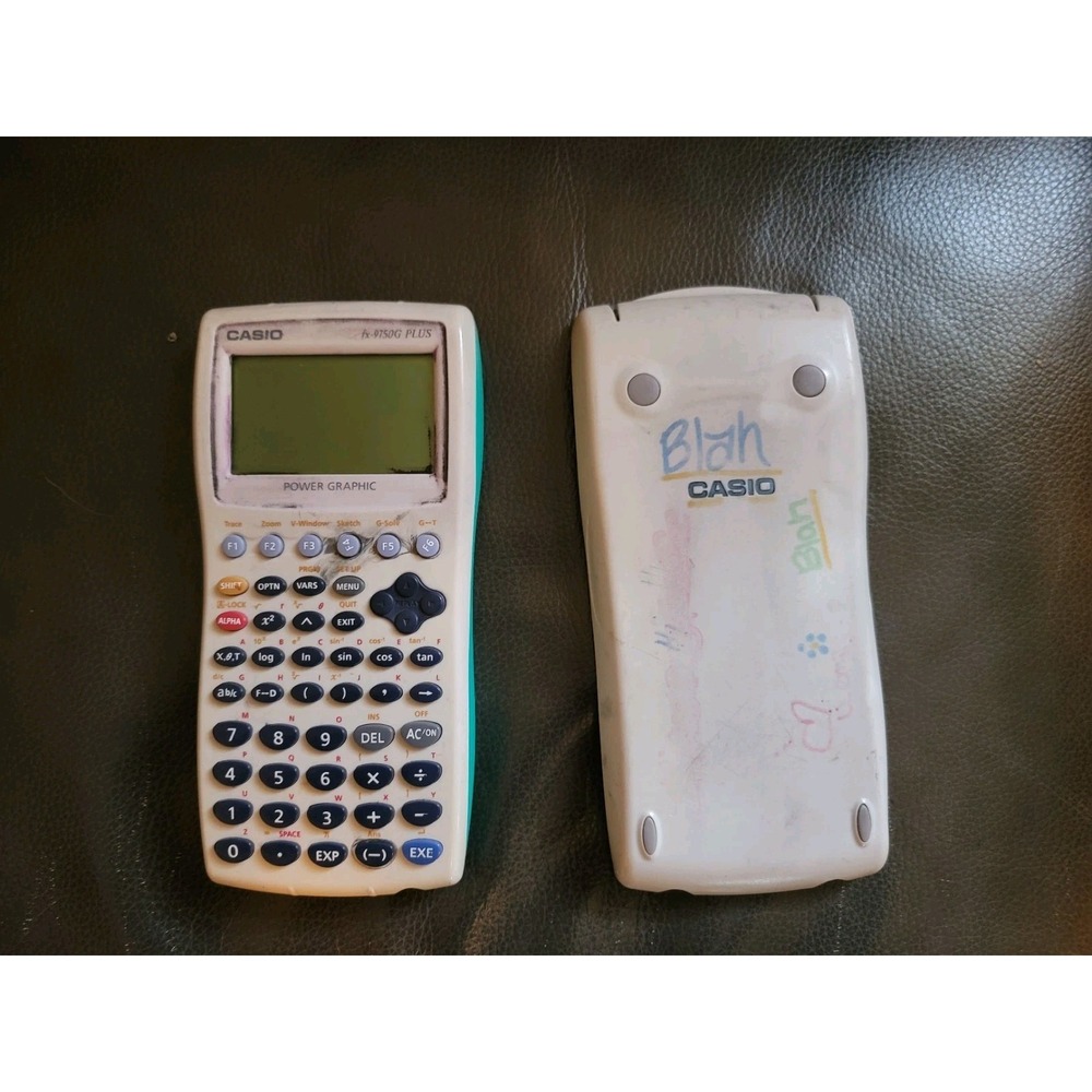Casio fx-9750G PLUS Graphing Calculator – Works! Marked‎ Up – No Batteries
